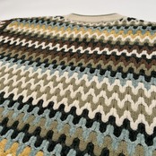 LANCEL ランセル 総柄 立体 ウールニットセーター サイズ M /日本製/ビンテージ/マルチ