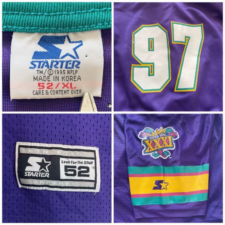 90s スターター スーパーボウル 紫パープル白 ゲームシャツ XL NFL | fuufu