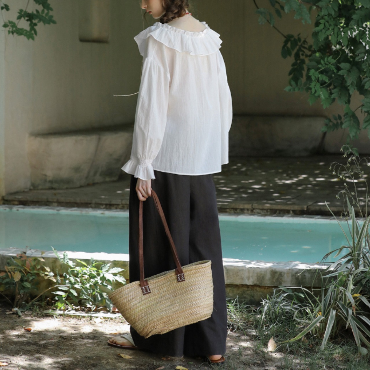 Volant Gather Blouse F0579