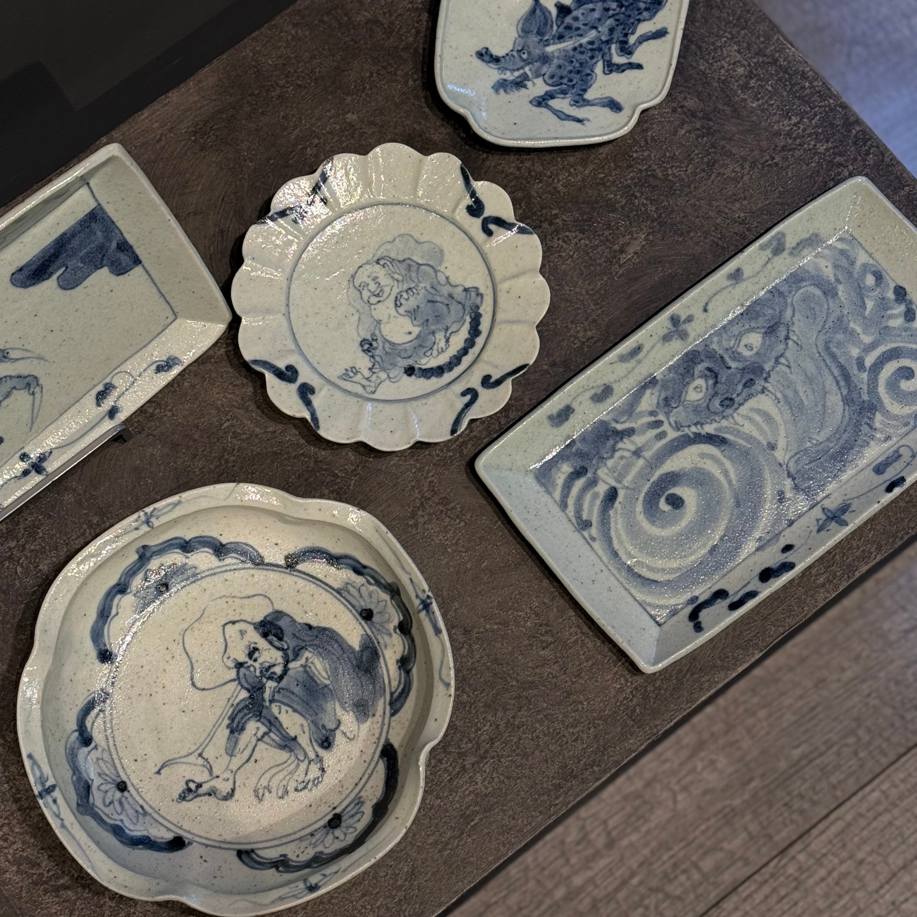 吉田崇昭 染付四方仙人平鉢 | gallery 一白