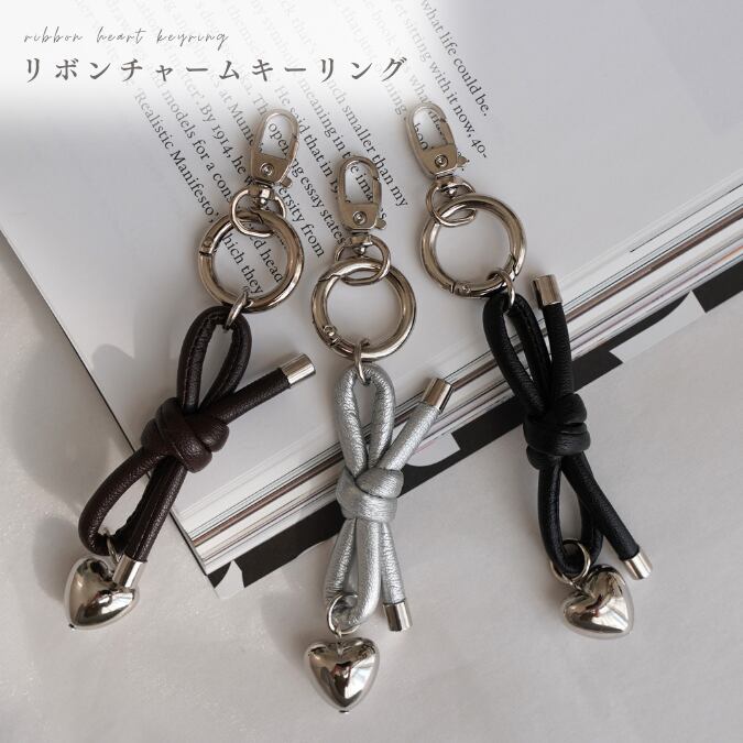 リボンソフトレザーキーリング/3カラー | manatula｜official shop