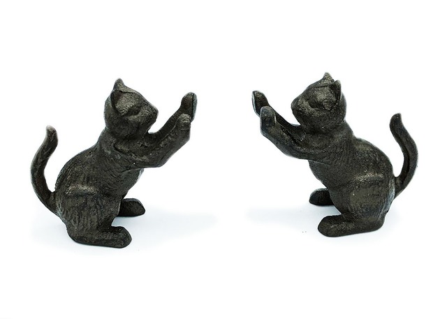 ブックエンド アイアン猫の本立て 1対 | caeru