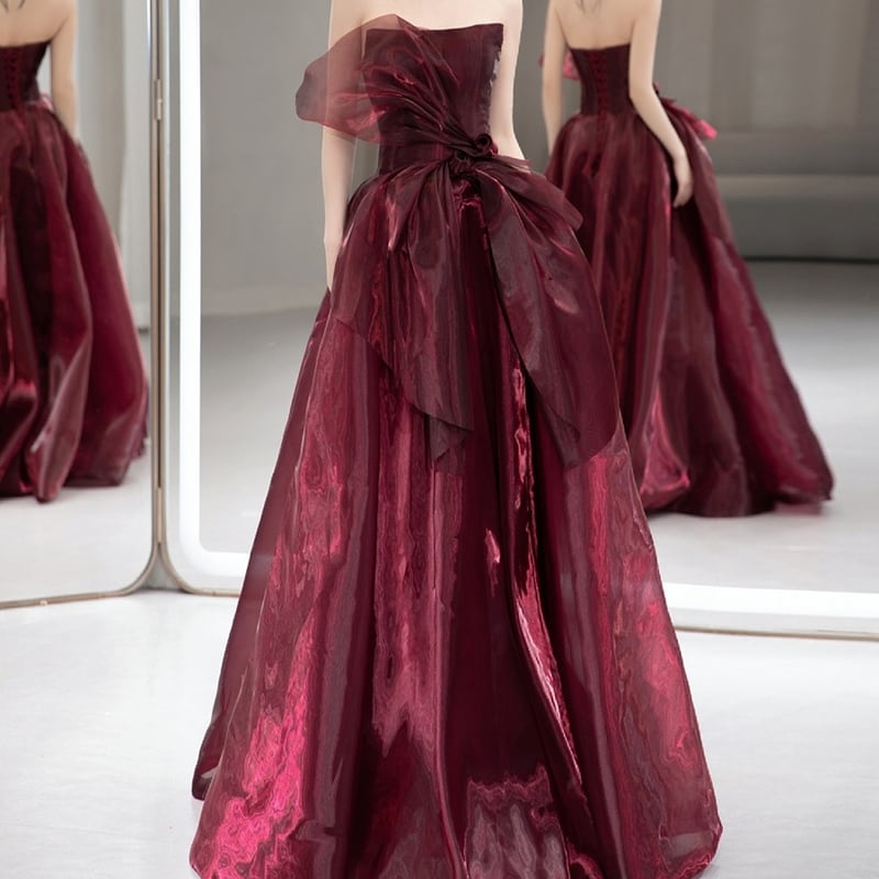 ビッグリボンチュールドレス D0118