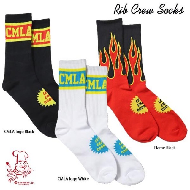 Rib Crew Socks 3 リブクローソックス 3 全3色 靴下 フリーサイズ COOKMAN クックマン アメリカ 西海岸