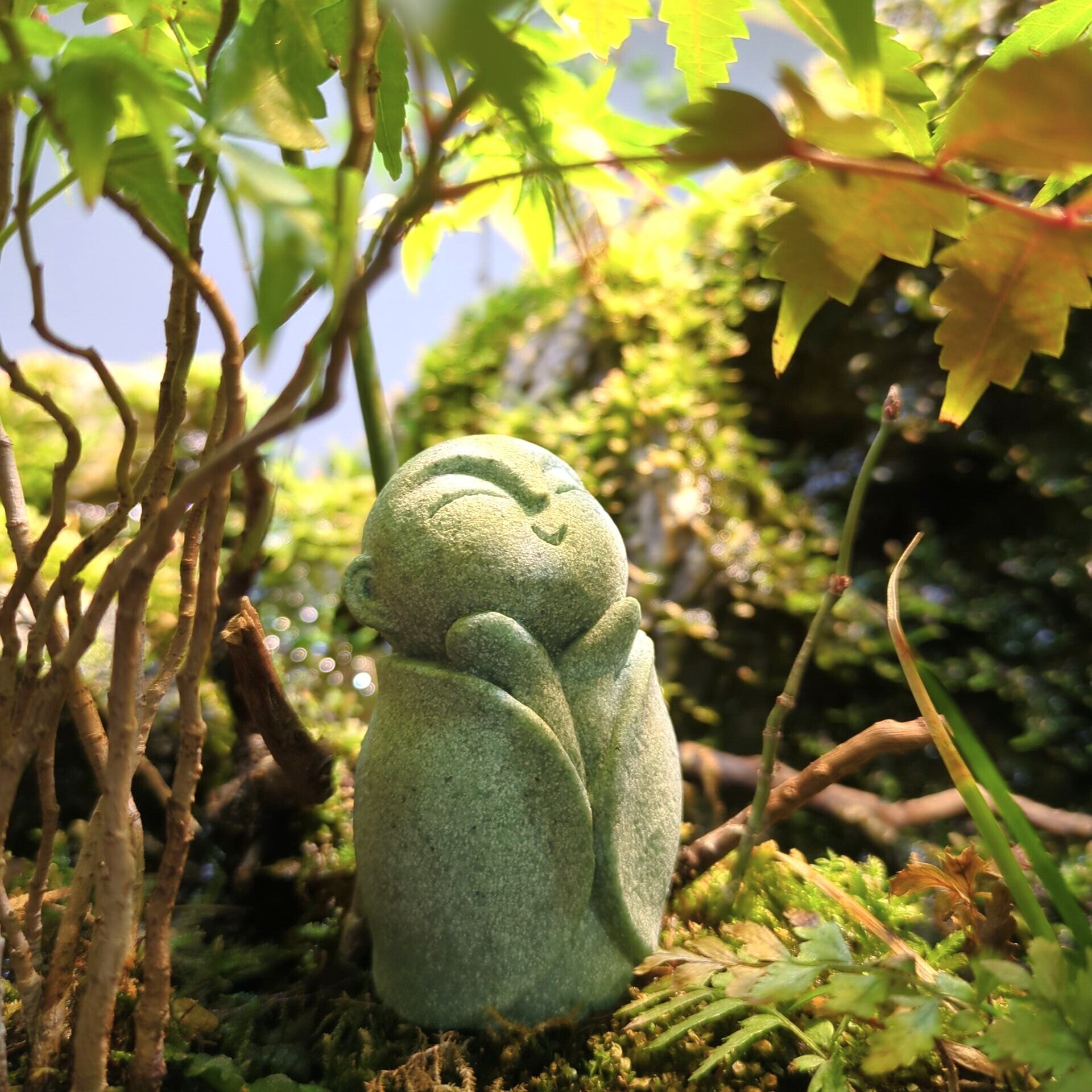 お地蔵さん（ほおづえ）フィギュア | 苔テラリウム専門ショップ道草
