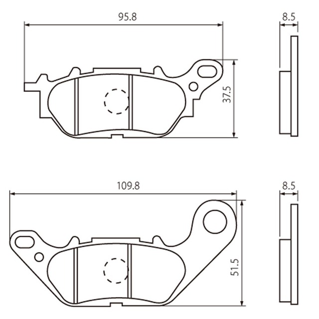 デイトナ(Daytona) バイク用 ブレーキパッド 赤パッド(セミメタルパッド) NMAX155(17-21) トリシティ155 ABS(16-21) NMAX125(16-21) トリシティ125(18-21) など リア用 95949 通しNo:88