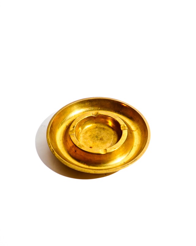 70s Italian-made double-walled brass ashtray