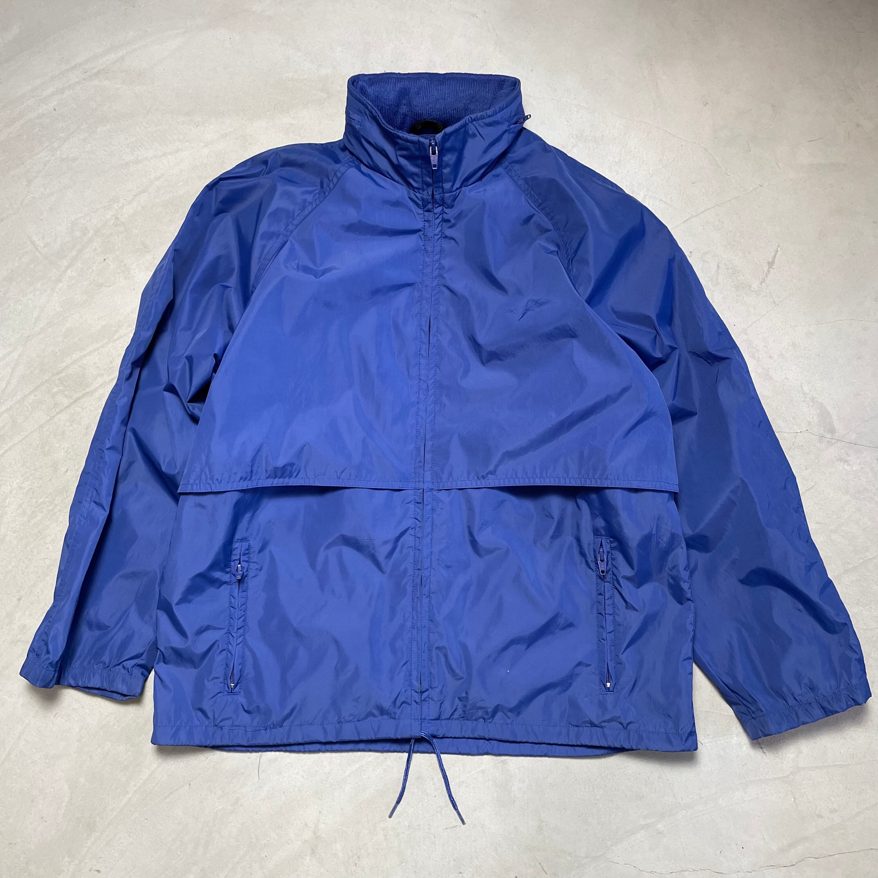 80年代 Eddie Bauer エディーバウアー ハイネック ナイロンジャケット メンズM 古着 80s ビンテージ ヴィンテージ 青色