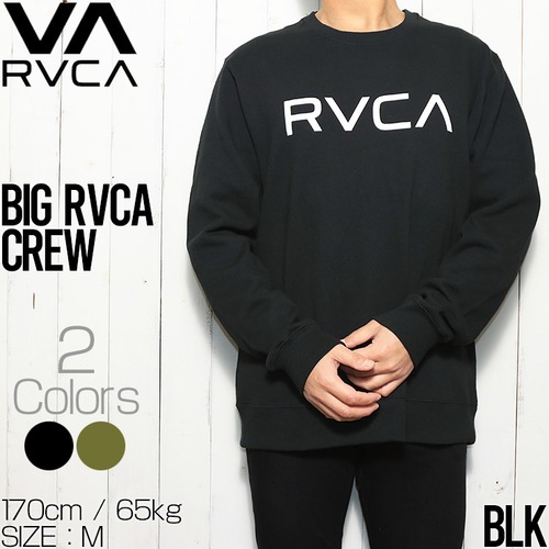 スウェット トレーナー クルーネック RVCA ルーカ BIG RVCA CREW AVYSF00178BLKL