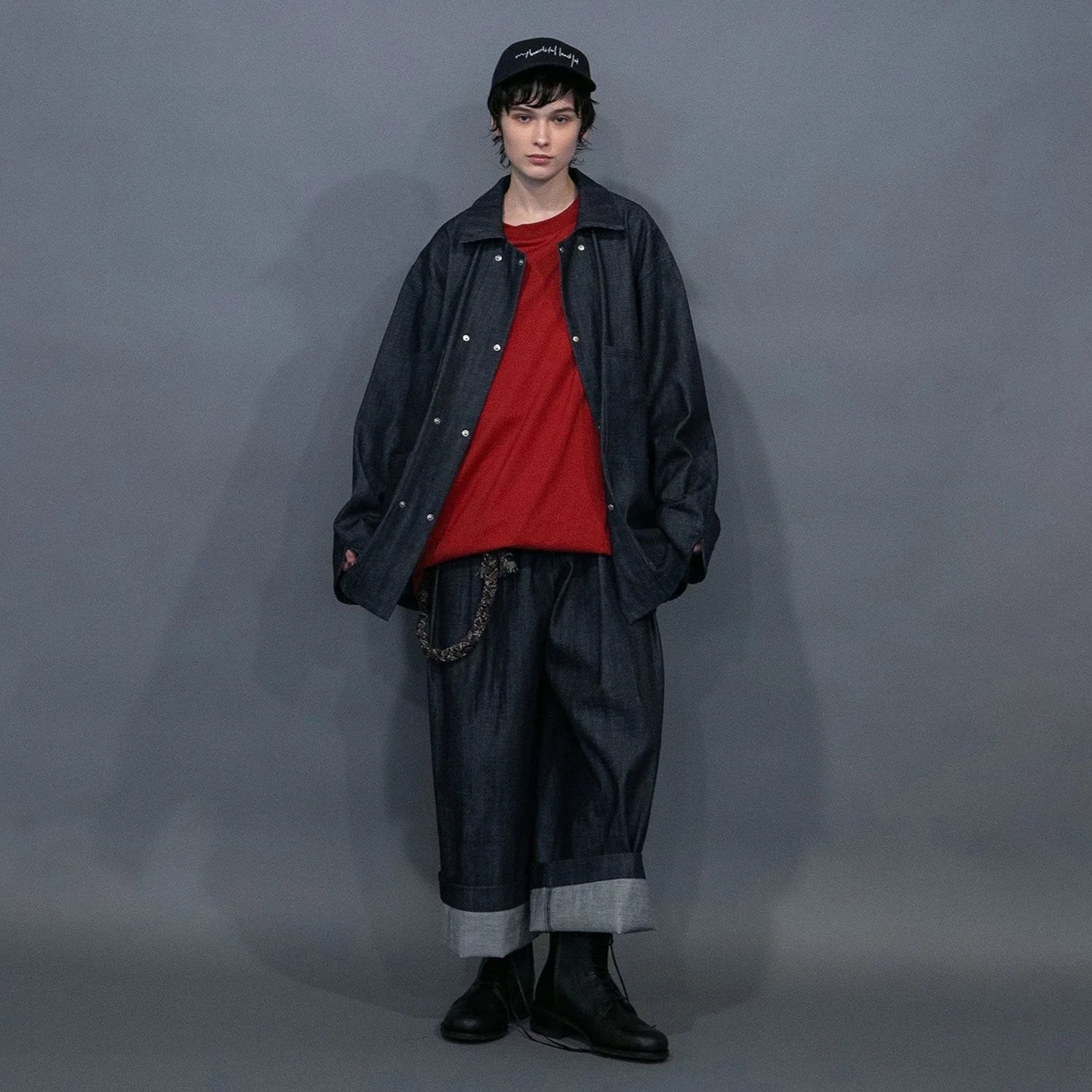 my beautiful landlet DENIM BIG COVERALL JACKET RIGID | nua