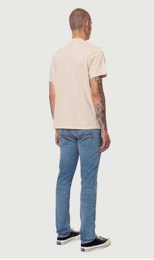 Nudie jeans 2023spring collection ヌーディージーンズ Roy Hidden Tracks Cream 半袖TEEシャツ