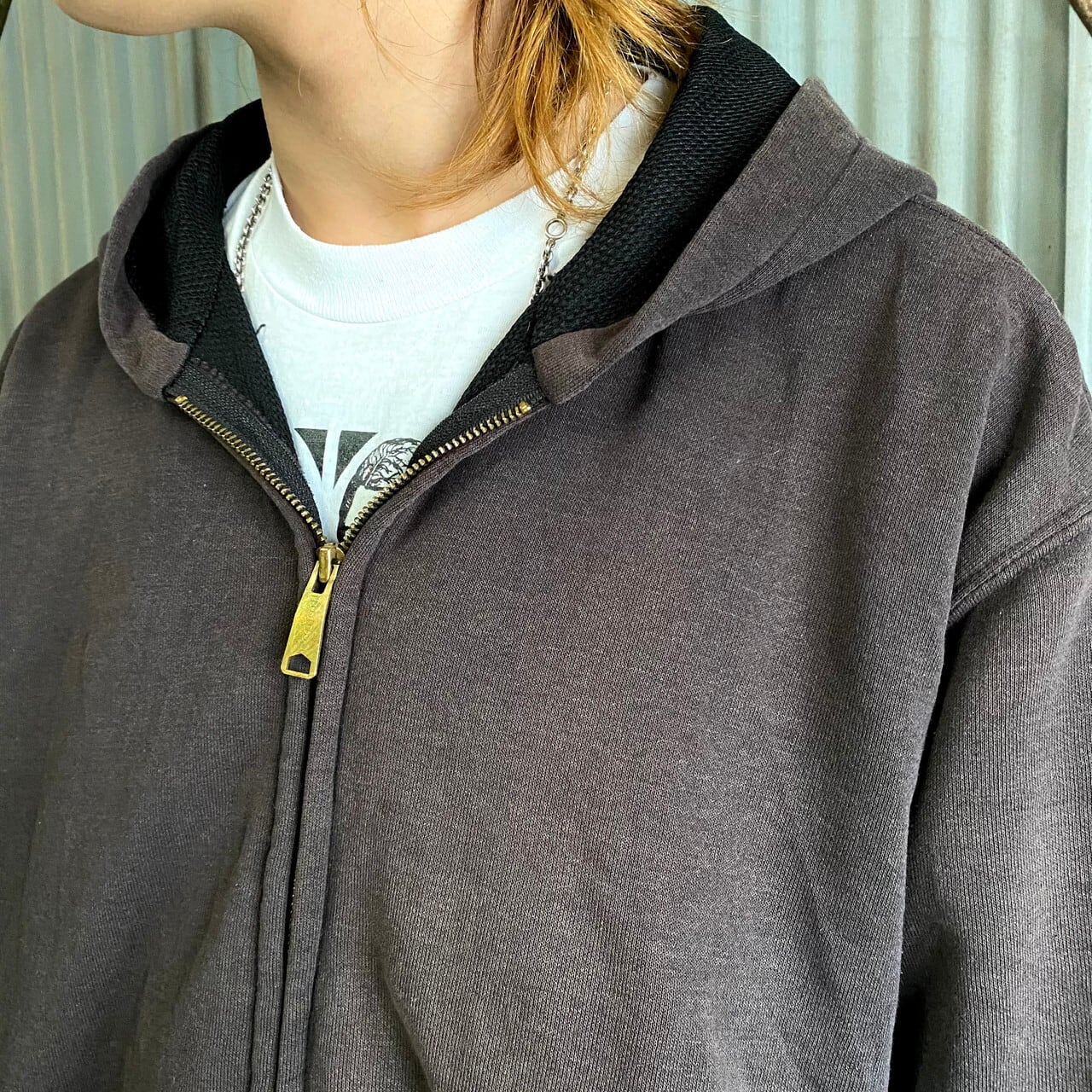 90年代 カーハート ワンポイントロゴ フルジップ スウェットパーカー