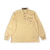 DAKS LONDON ダックス ポケット 長袖 ポロシャツ L/クリーム色 メンズ ゴルフ