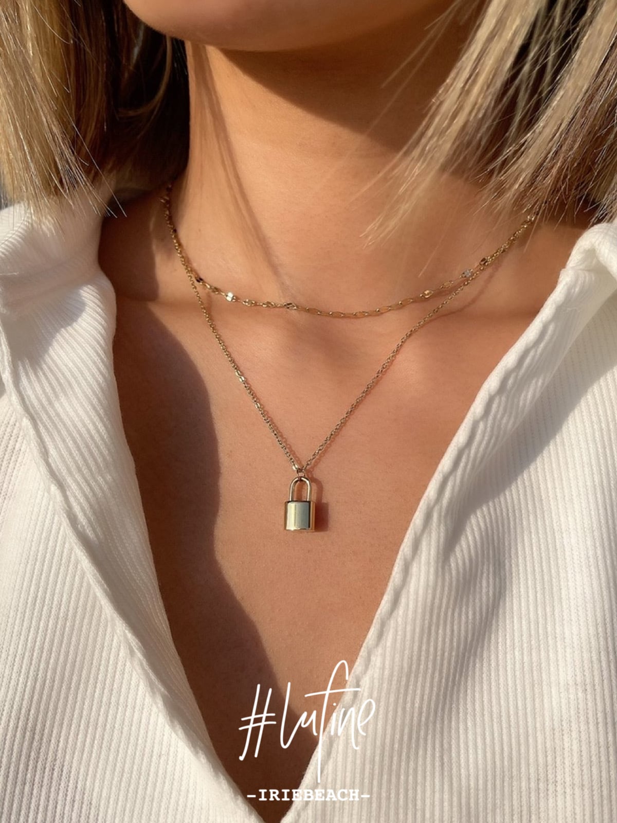 lufine】padlock necklace(layered) | IRIEBEACH