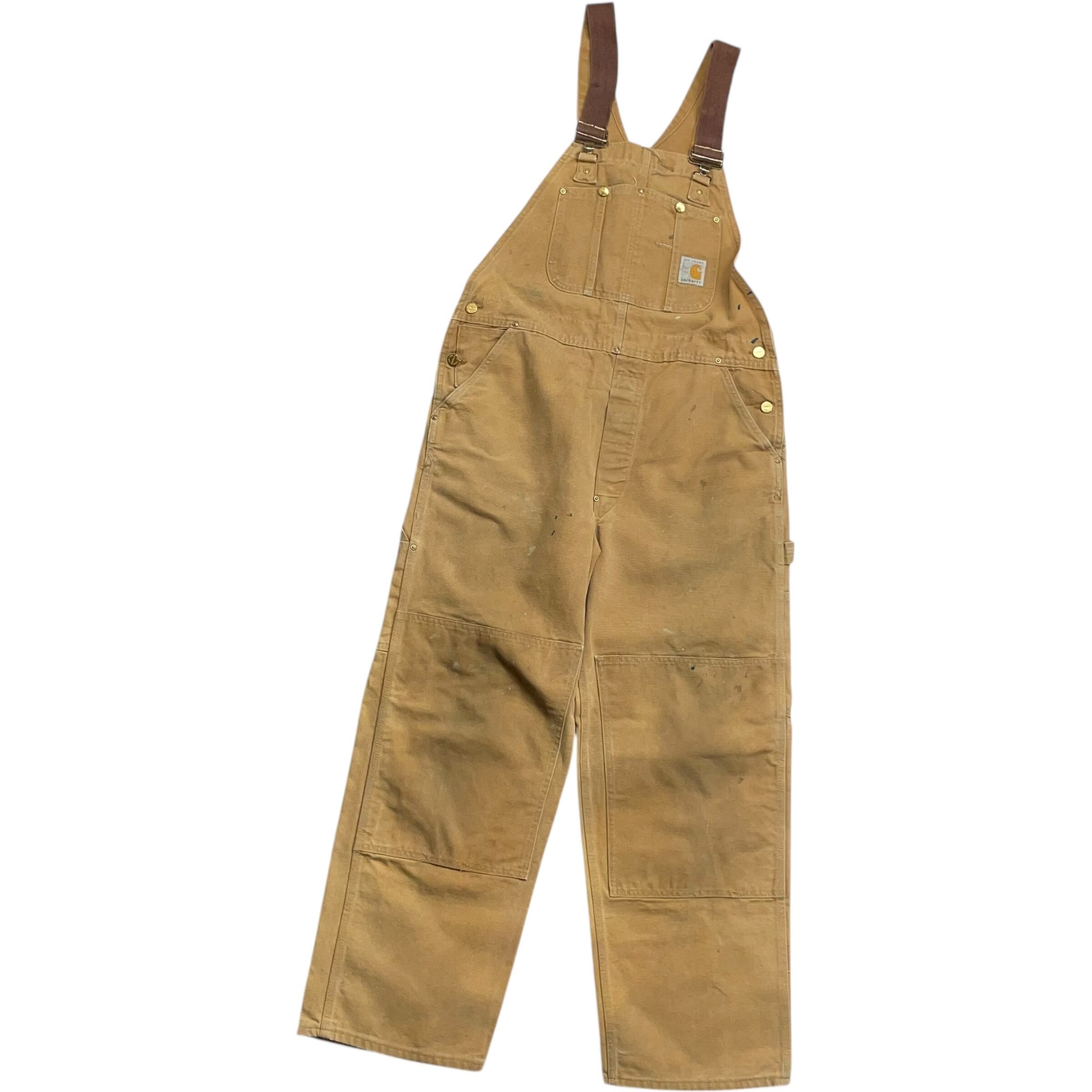 《実寸W38 L29》Carhartt カーハート オーバーオール ダブルニー ブラウン no.7821