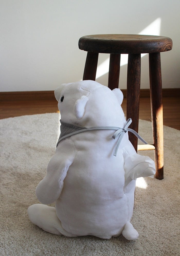 cotton snow Bear ふわふわ綿パイルのティッシュケース | 織物工房