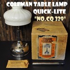 コールマン NO.CQ329 クイックライト ビンテージ テーブルランプ 完全オリジナル メンテナンス済み 箱付き 鏡面仕上げ 付属品多数 美品 COLEMAN QUICK-LITE