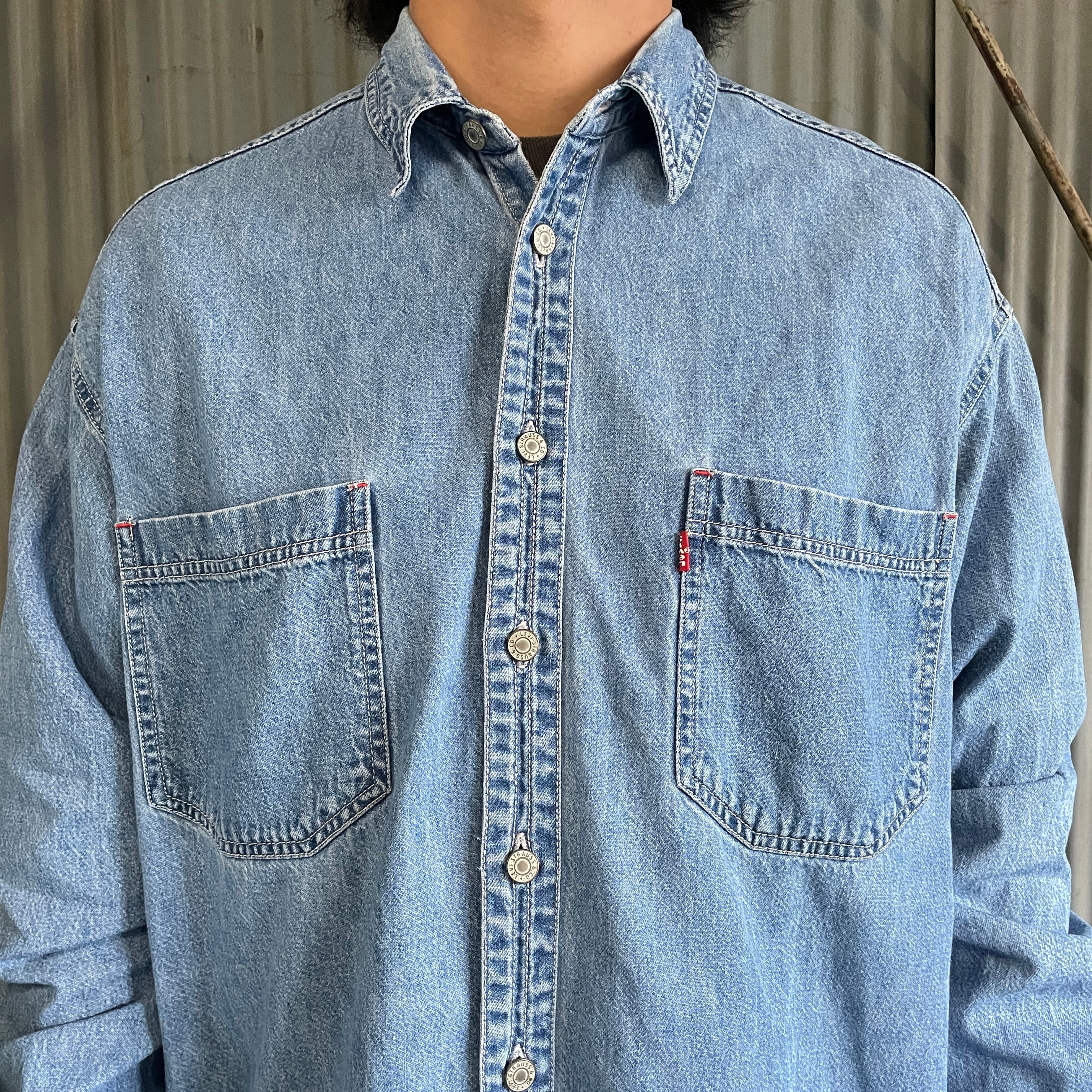 US古着 90s Levi's 長袖 デニム ウエスタンシャツ ヴィンテージ 90年代 リーバイス Levi's リーバイス 長袖 デニムシャツ メンズL 古着