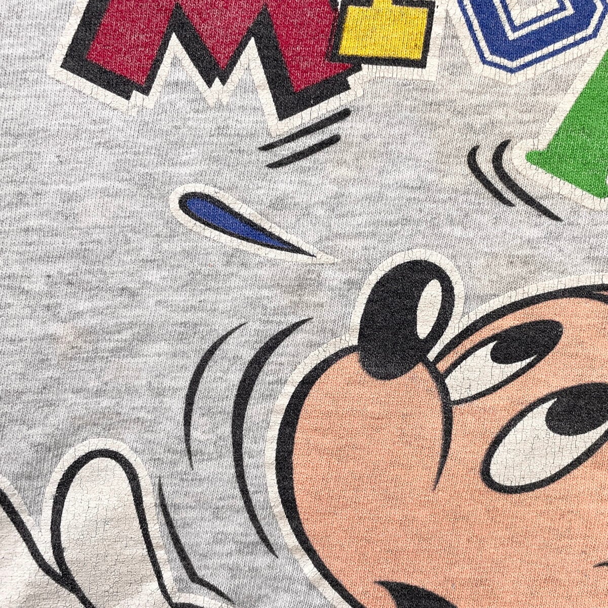 kids】90年代USA製 ディズニー ミッキーマウス 大判 プリント Tシャツ