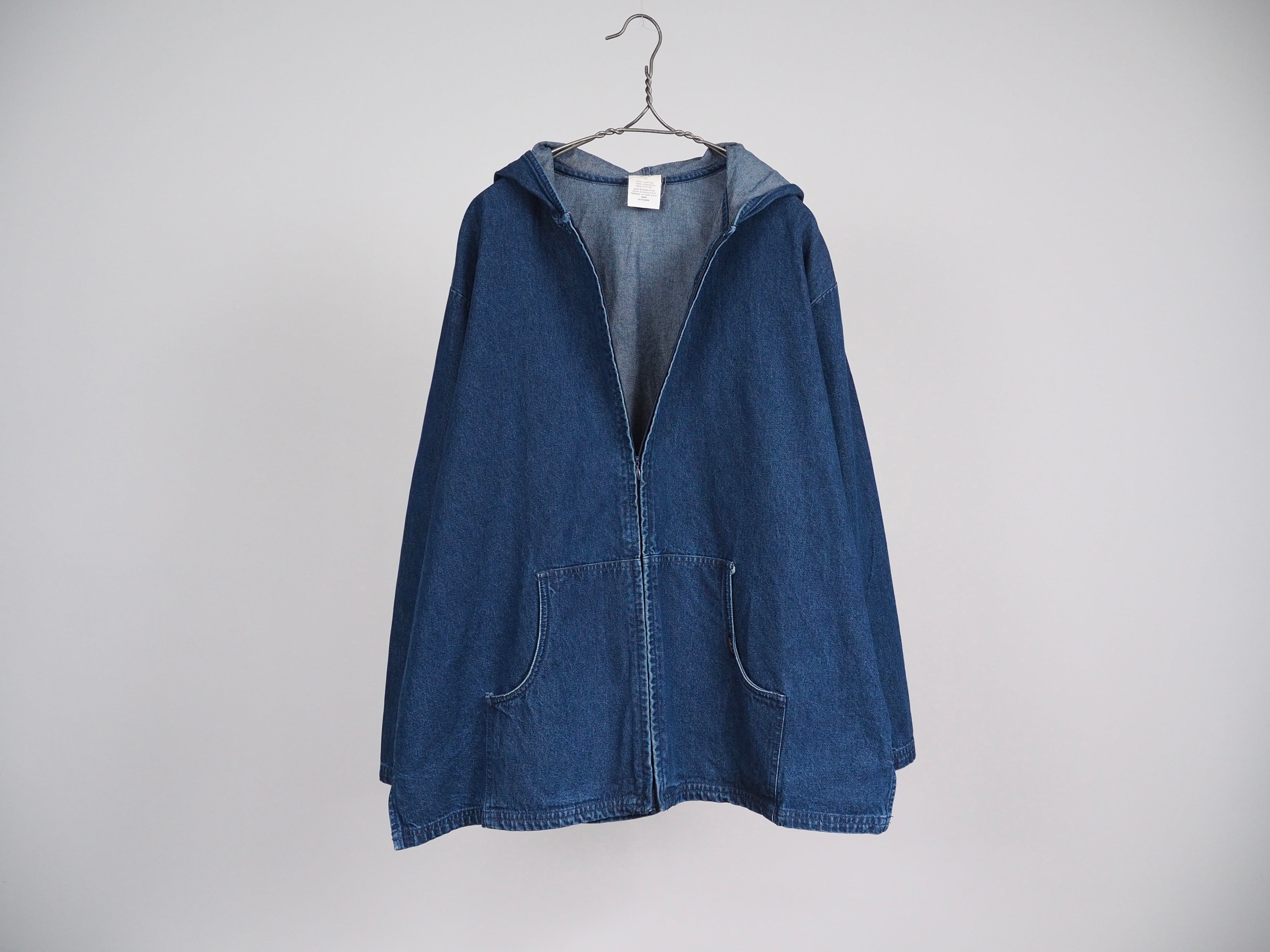 Chic zip up denim hoodie 2X | FESTINA LENTE VINTAGE