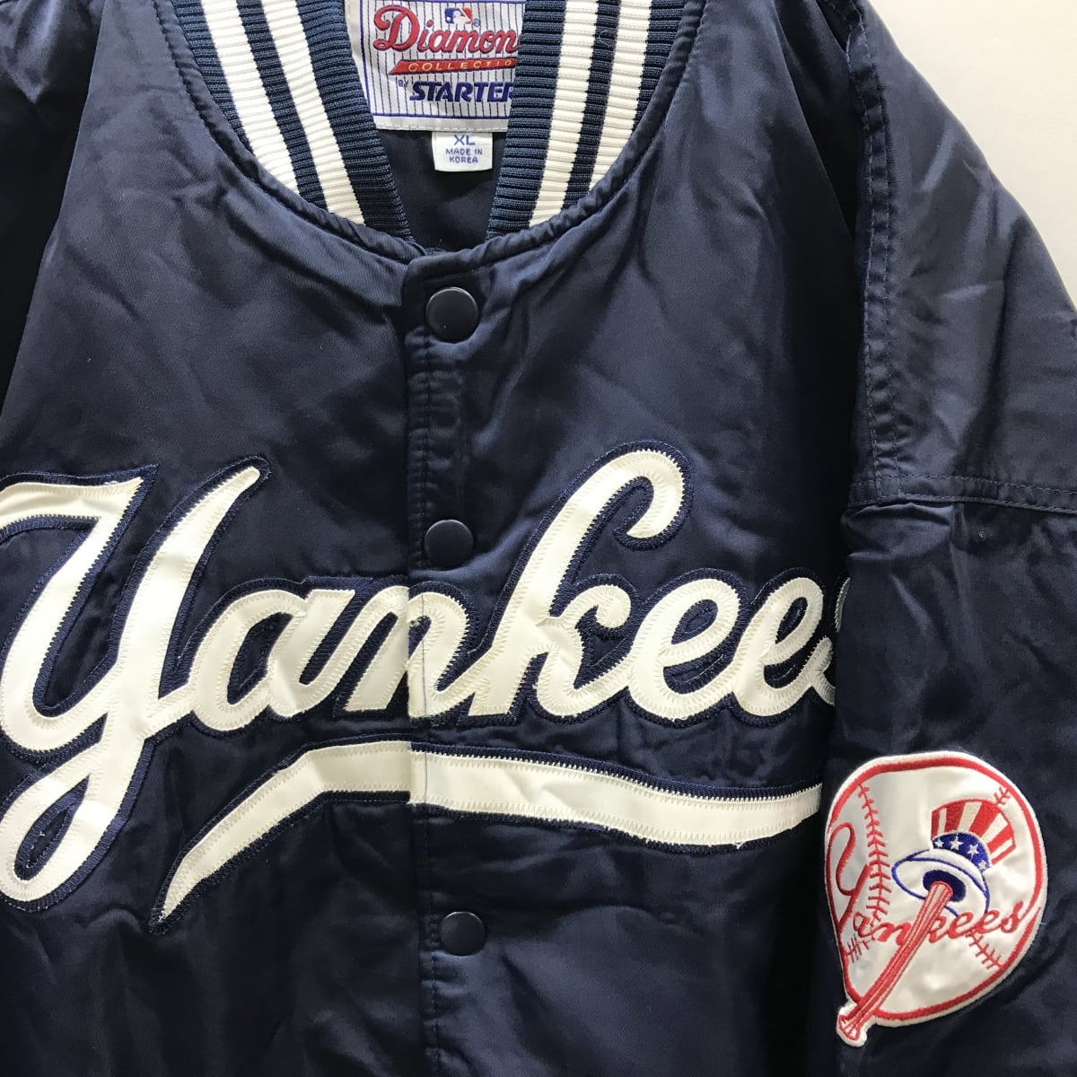 【希少】90s スターター ニューヨークヤンキース ナイロン スタジャン XL