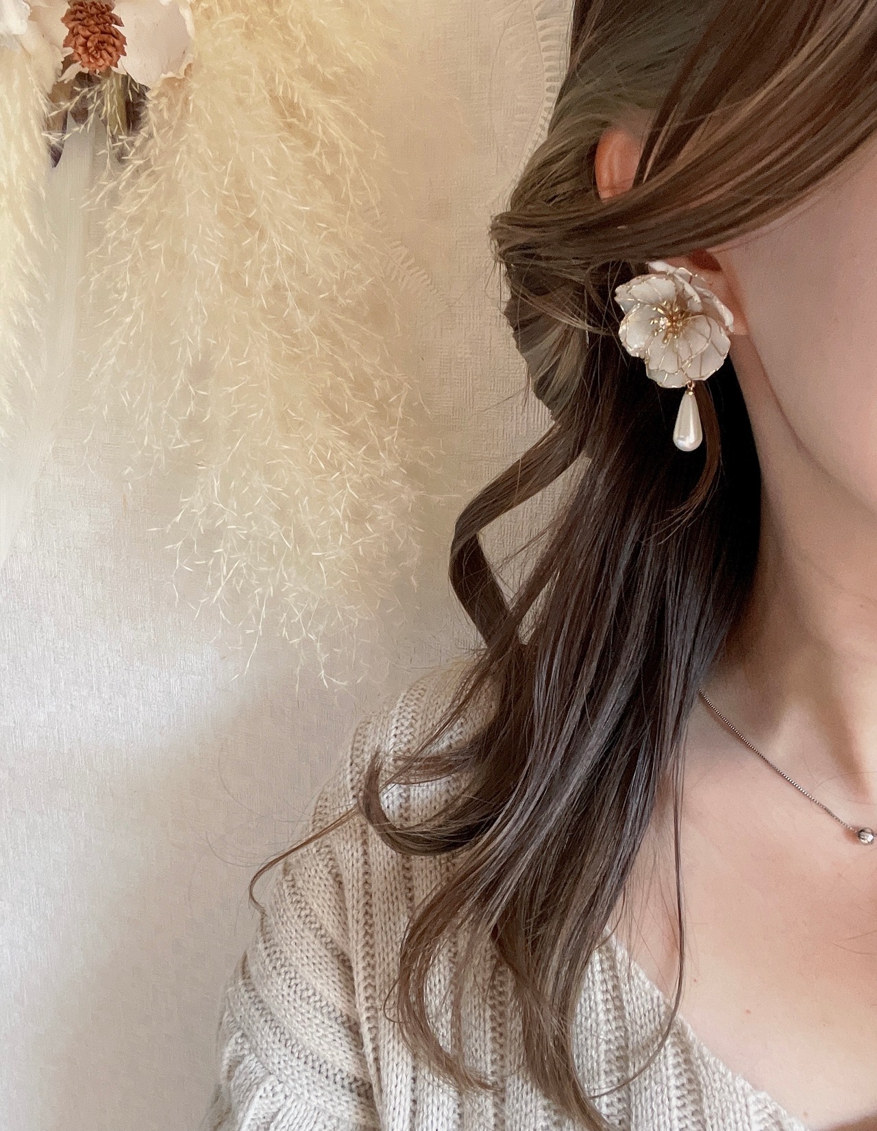 艶めく カメリア の ピアス ＆ イヤリング【 2way 】