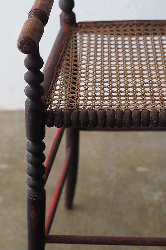 ラタンチャイルドチェア-antique doll high chair | アンティーク