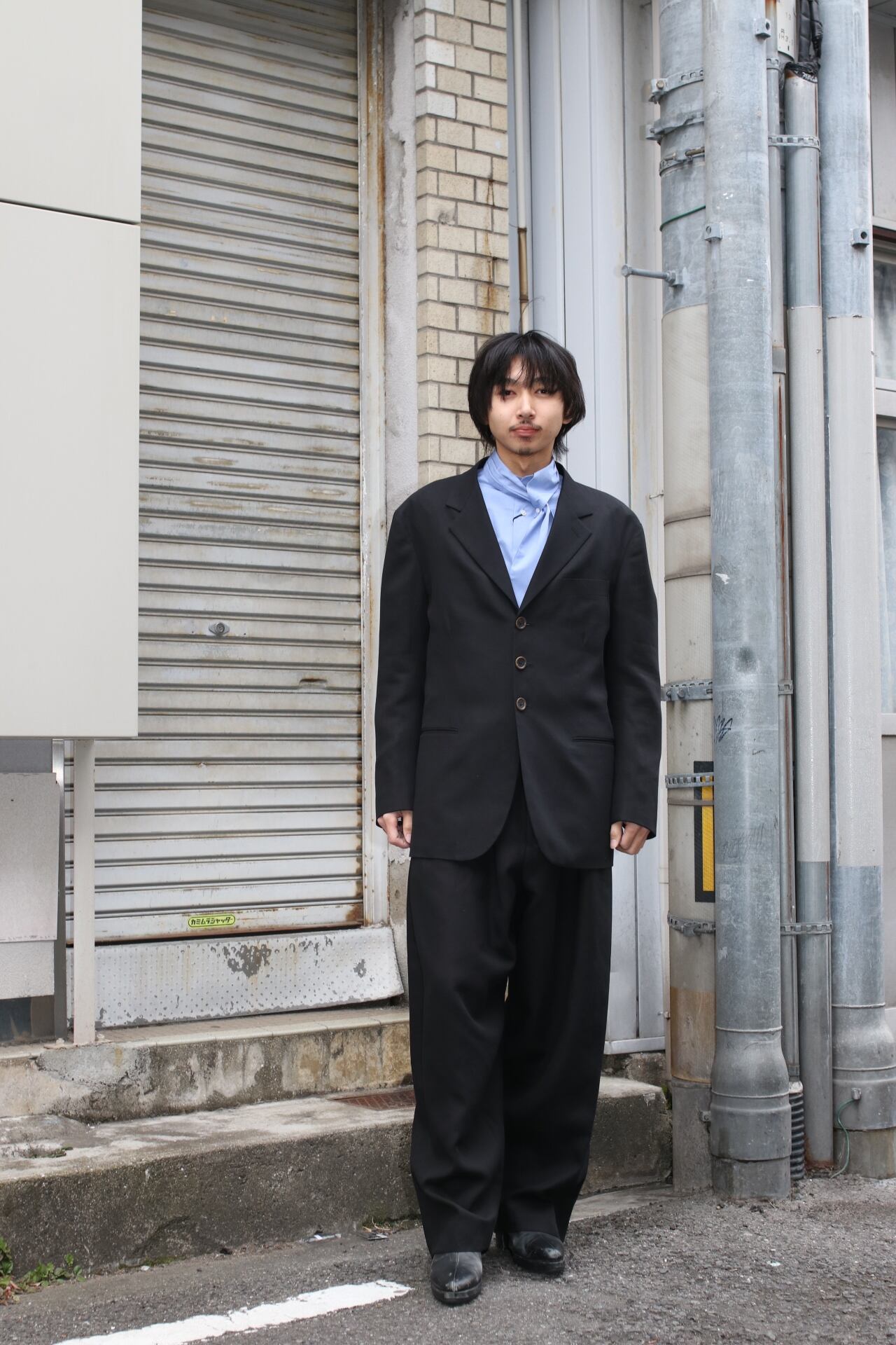 26SS】SOSHIOTSUKI SEAMLESS SIDE FOLD WIDE PANTS (CHARCOAL GREY