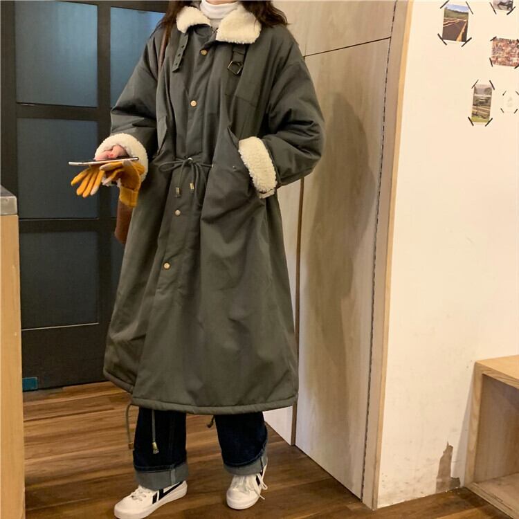 送料無料 こなれ感 ミリタリーロングコート アウター ボア オシャレ 着まわし メンズライク Lamitte Deco トレンド 韓国ファッション ショップ Base店