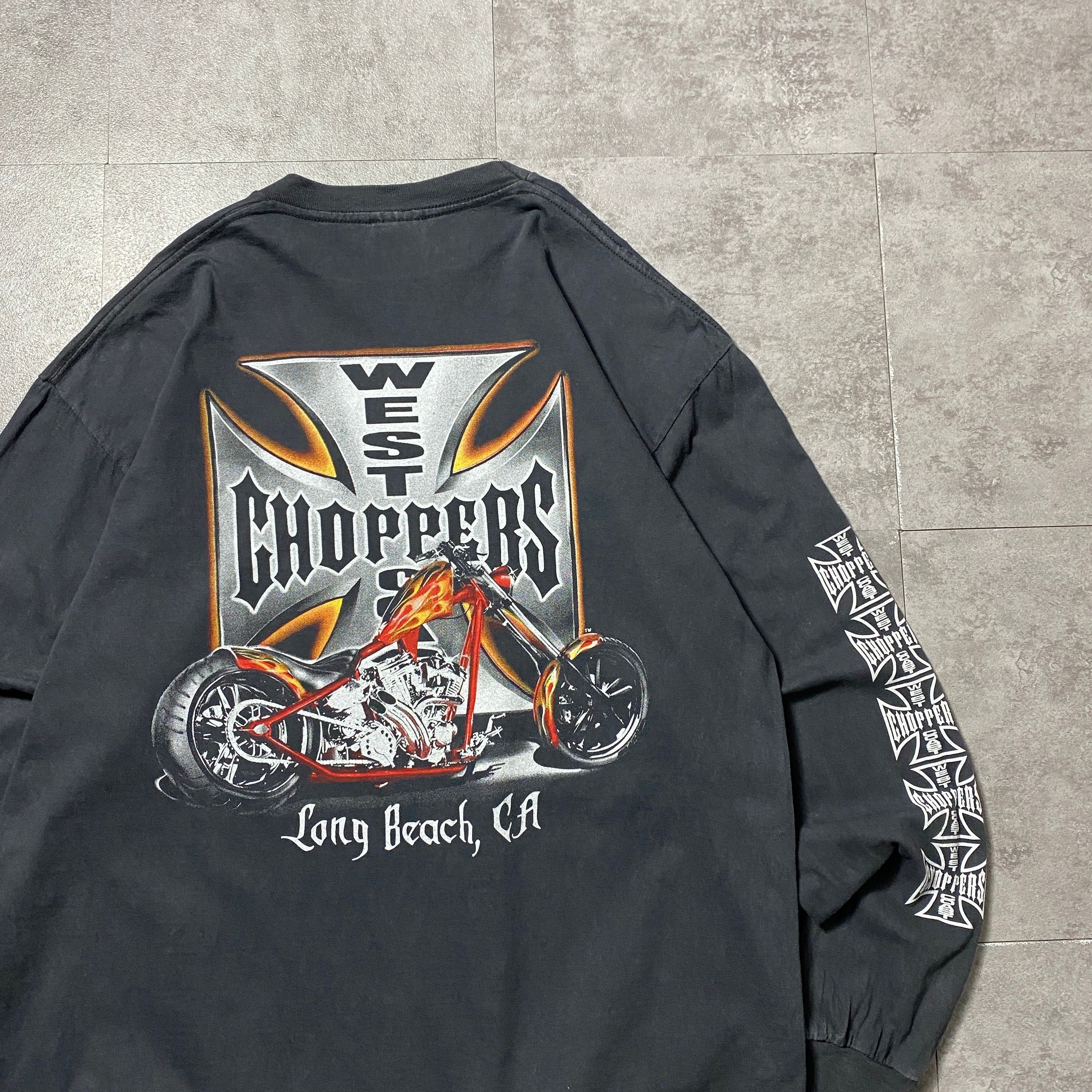 West Coast Choppers系ロンT袖フレイムアイアンクロスハーレー West Coast Choppers系ロンT袖フレイムアイアンクロスハーレー