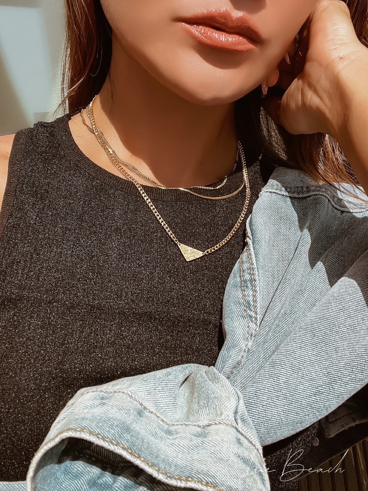 レディース もも様専用 IRIEBEACH triangle stone necklace