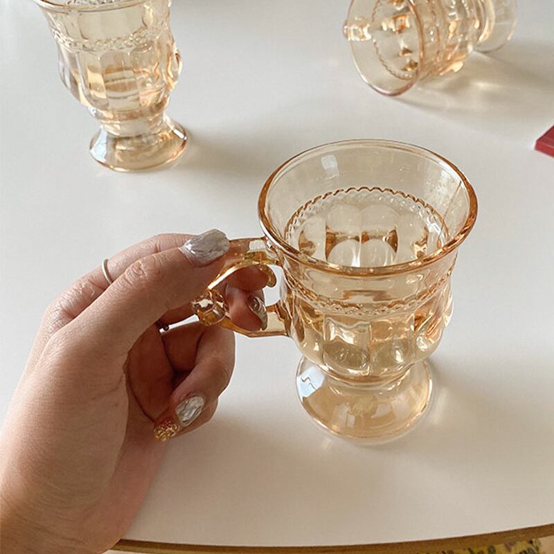 【CUP】 レトロ調グラスカップ