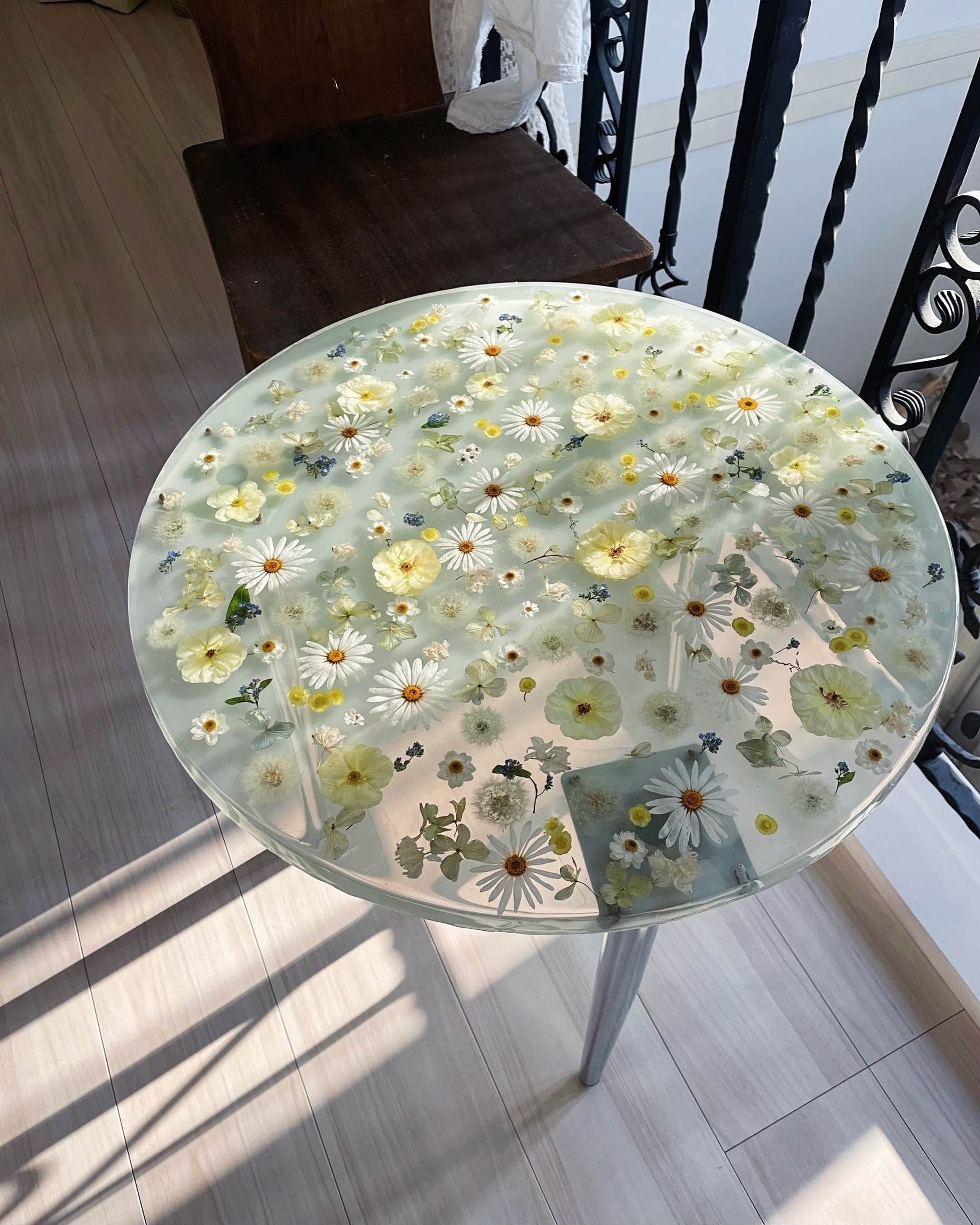 flower resin table ❉ レジン テーブル サイドテーブル コーヒー