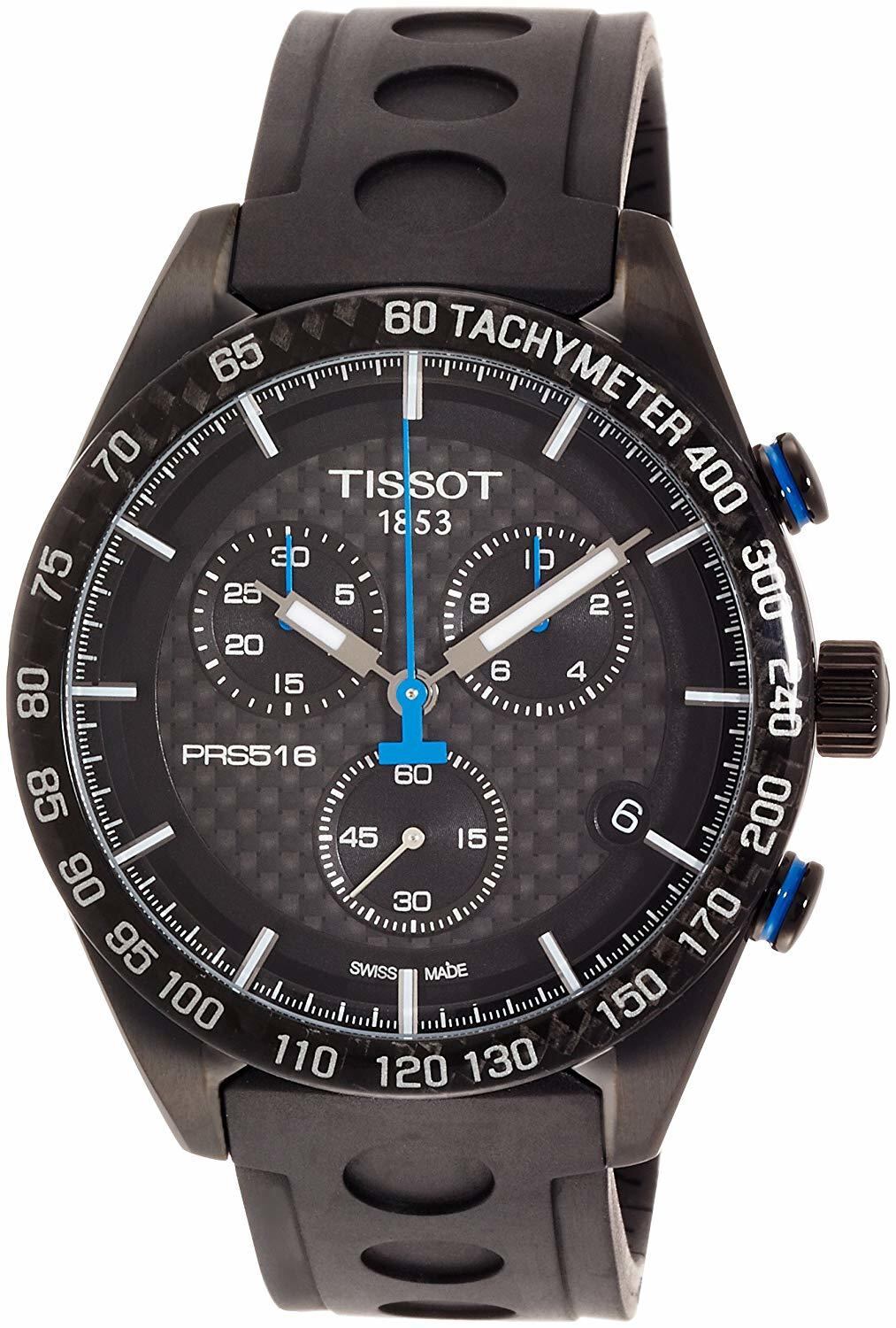 ティソ] TISSOT 腕時計 PRS 516 ブラックカーボン文字盤 ラバー