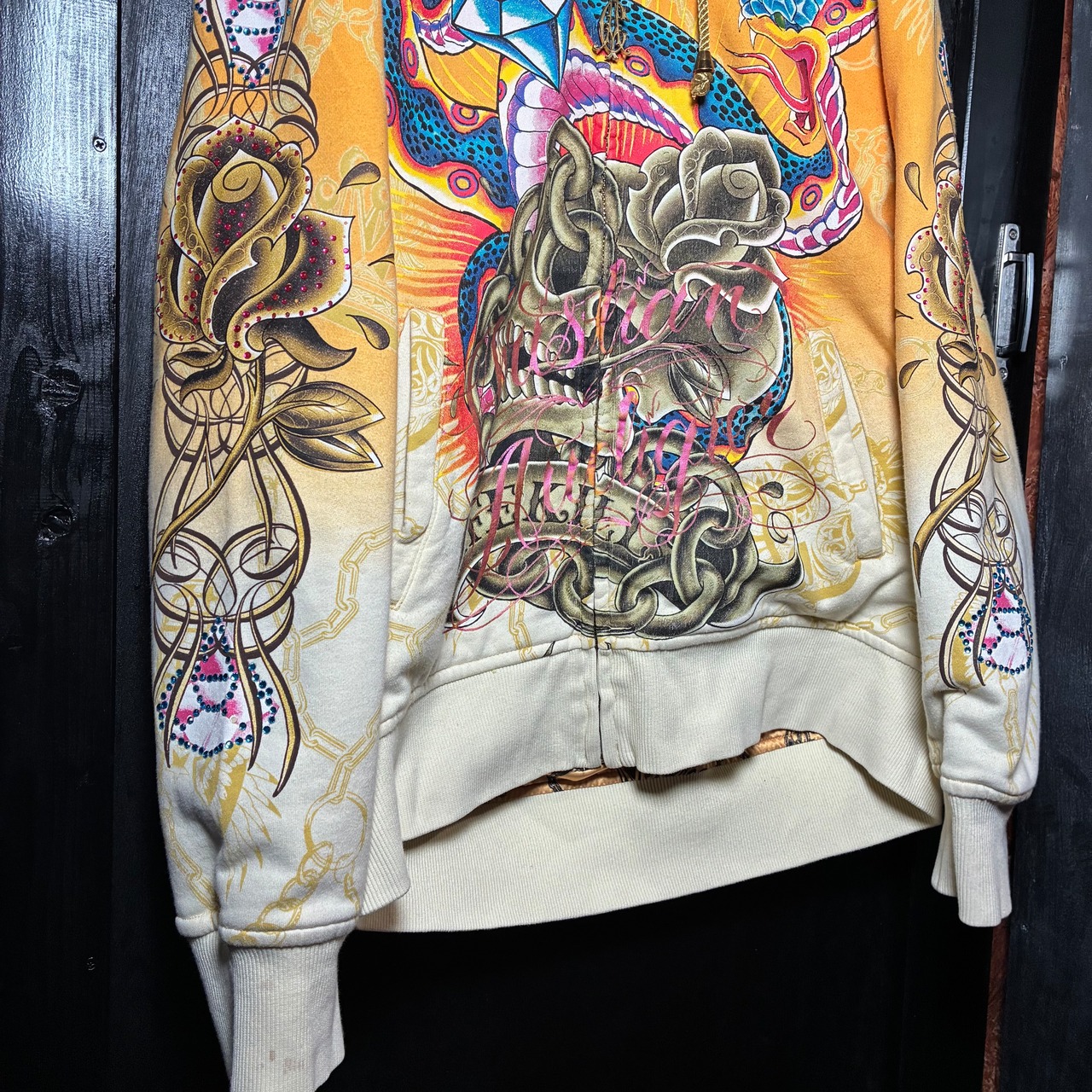 CHRISTIAN AUDIGIER LA ジップパーカー　Y2K 全面グラフィック　ギャル男　クリスチャンオードジェー