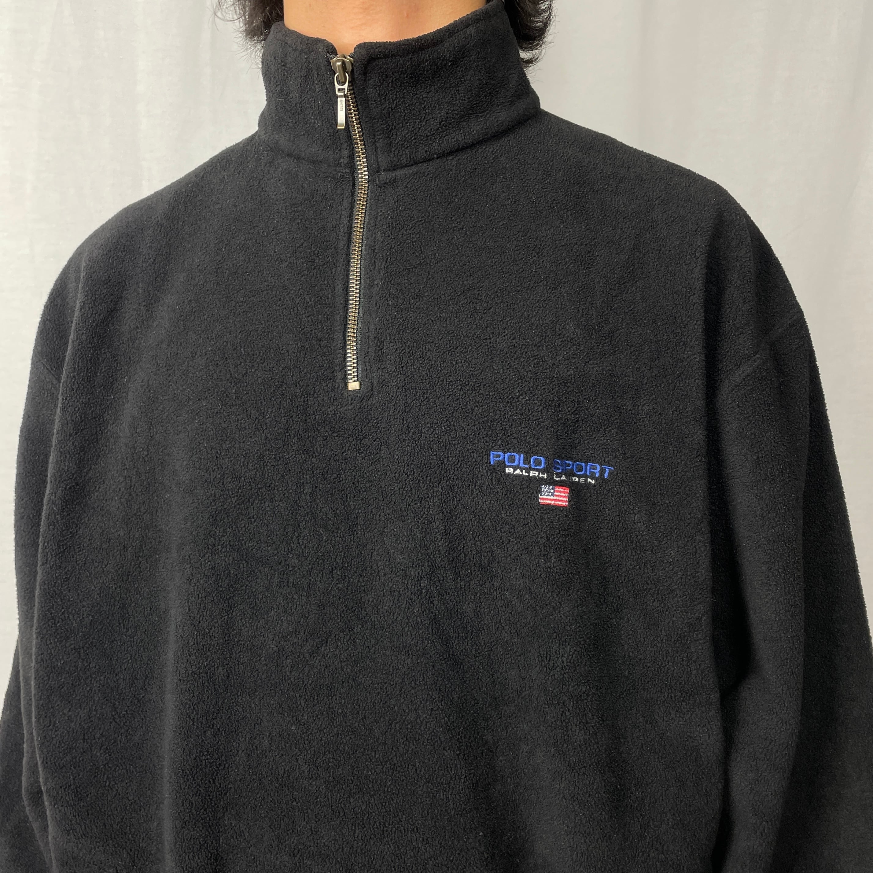 90年代 POLO SPORTラルフローレン ハーフジップ フリースジャケット 
