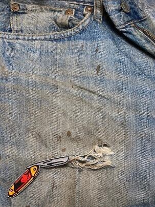 パッチ ワッペン 折りたたみナイフ 珍しいデザインのパッチ FD0664