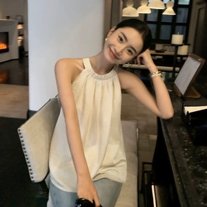 Pleated Halter Neck Sleeveless Top【S00291】