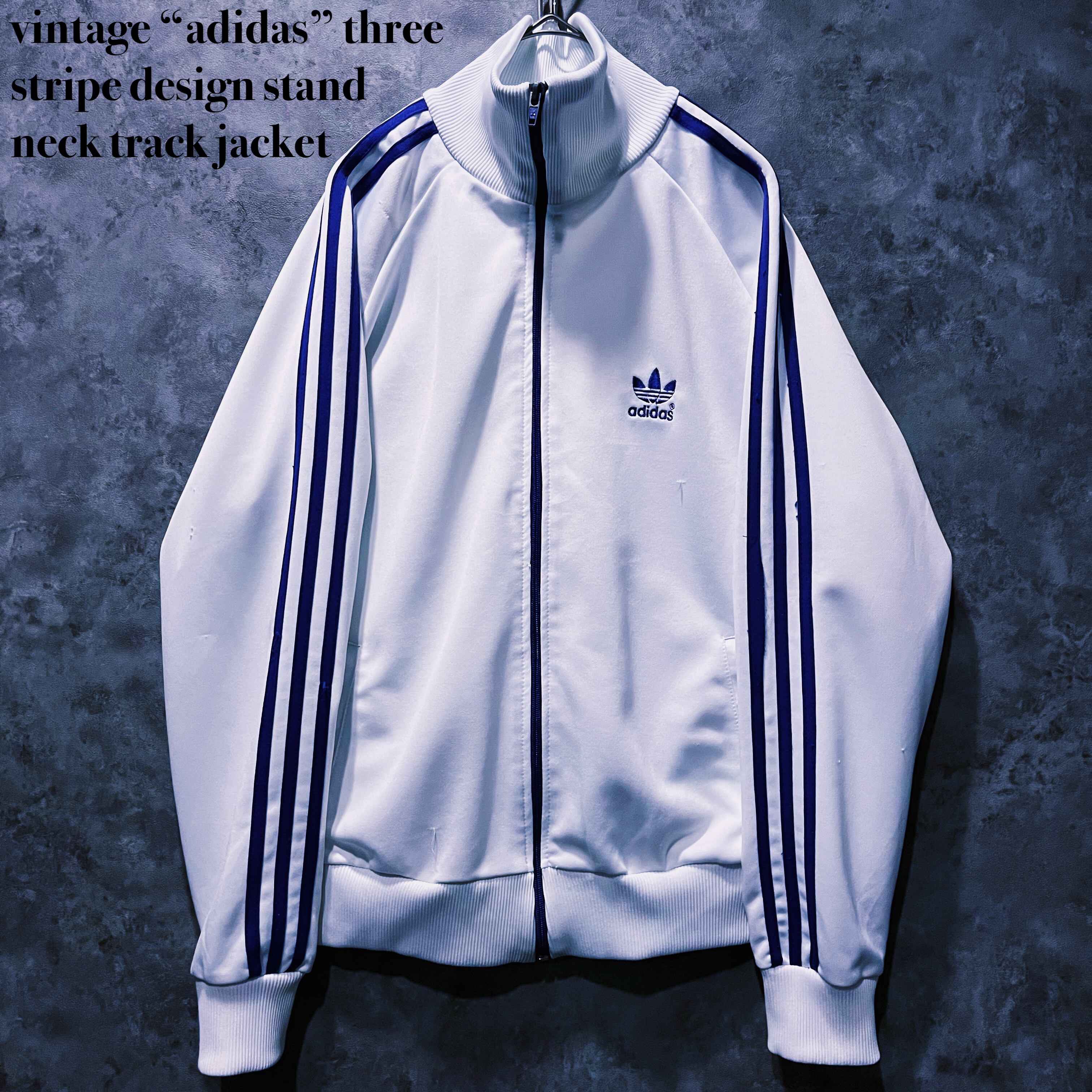 【doppio】vintage “adidas” three stripe design stand neck track jacket