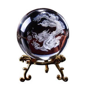 【新着特価】PLEAVIT 龍の玉 龍 置物 風水 龍 クリスタル 置物 水晶 ドラゴン 開運 金運 縁起物 玄関 インテリア | 幸運を呼ぶ五爪の龍風水アドバイザー監修クリスタルボール天然石オブジェ魔除けお守り商売繁盛開運グッズ玄関インテリアUSB発光台座付