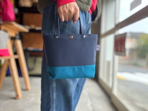 トートS　ネイビー×ターコイズ
