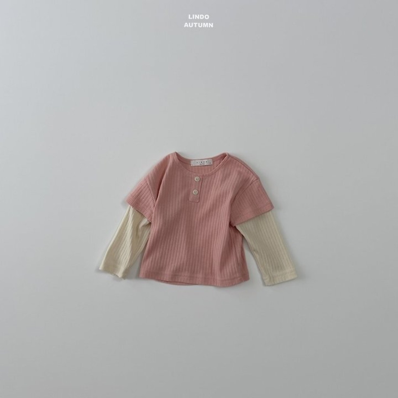 韓国子供服 / LINDO / キャンディレイヤードTシャツ / 秋服 *XS~XL*