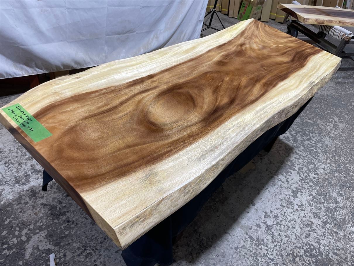 モンキーポッド4051 一枚板無垢 乾燥材 1790x520-670x54mm