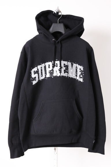 Supreme 18AW WATER ARC HOODED SWEATSHIRT BLACK MEDIUM 140ID4330  