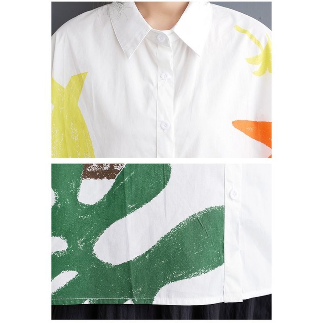 手書き風 ボックスシルエット シャツ 30097