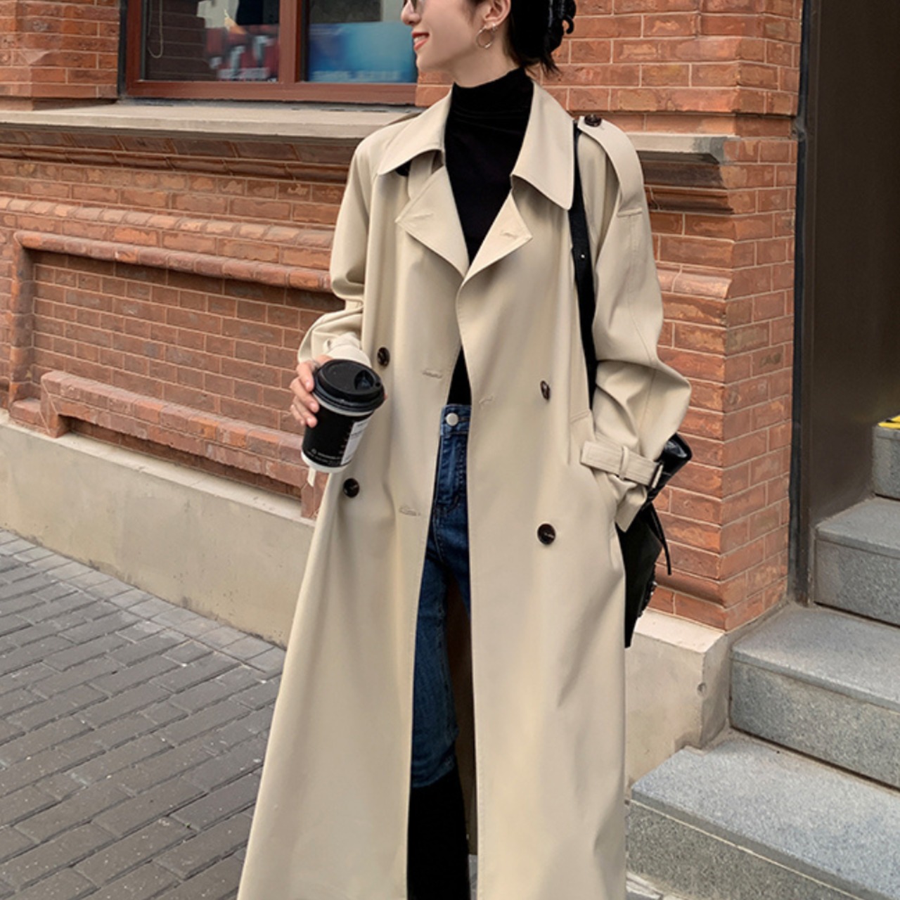 スタンドカラー トレンチコート 2color W01404