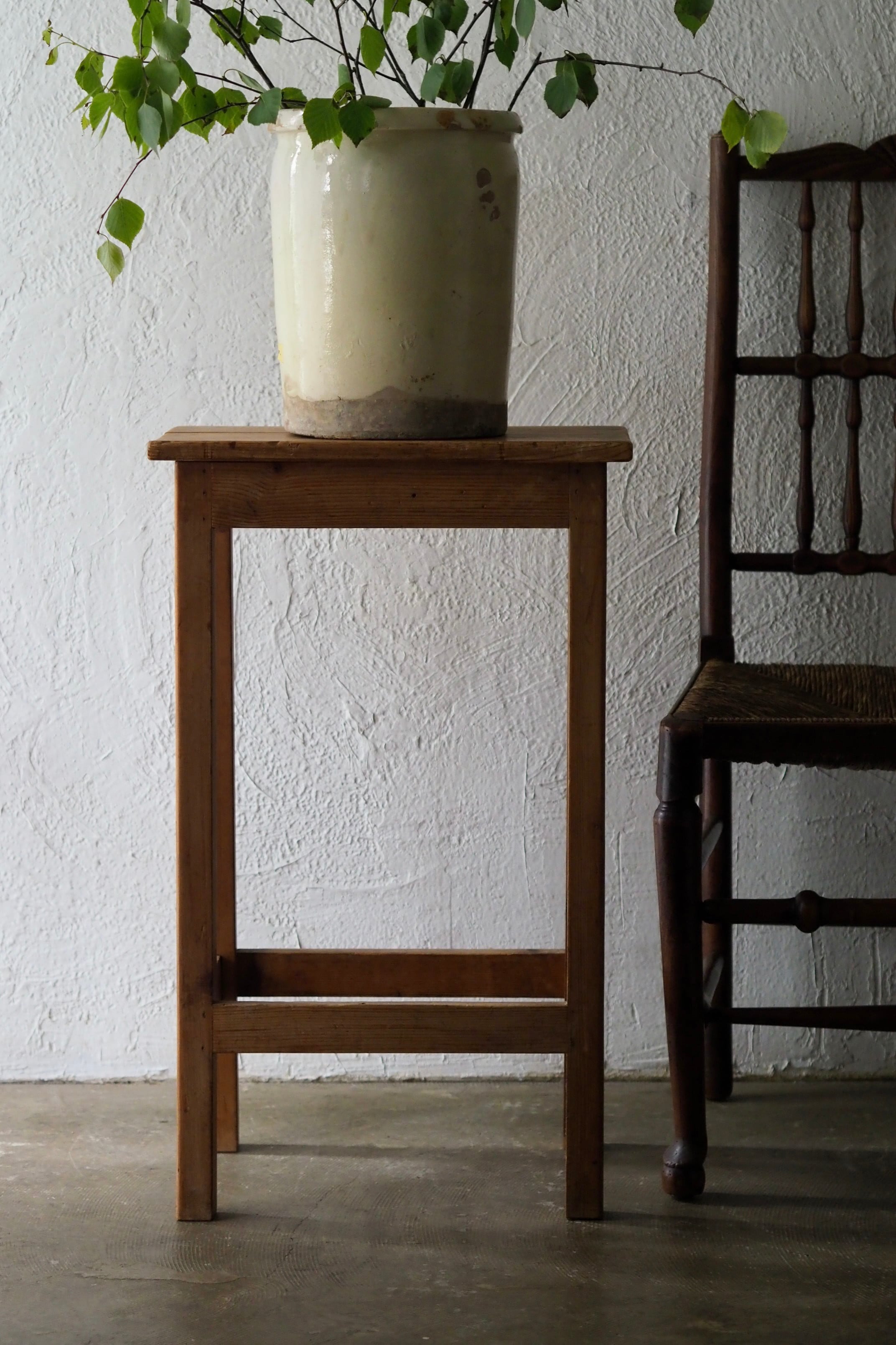 古い木製の花台 ディスプレイスタンド アンティーク パインの花台-vintage wood plant stand | アンティーク.ヴィンテージ