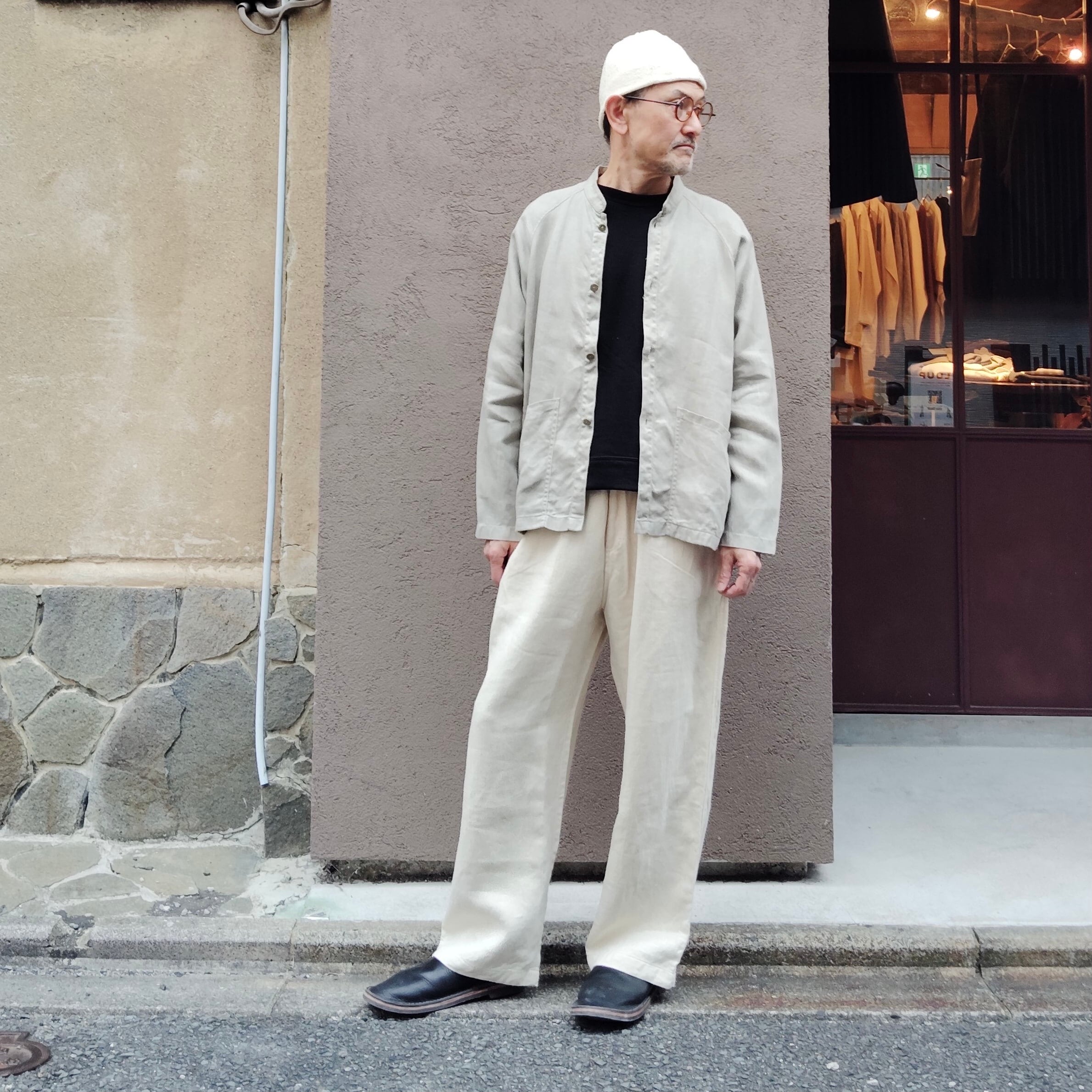 mittan さざ波大麻ジャケット　こげ茶 606d5c763c5c11fea0394a568691d2