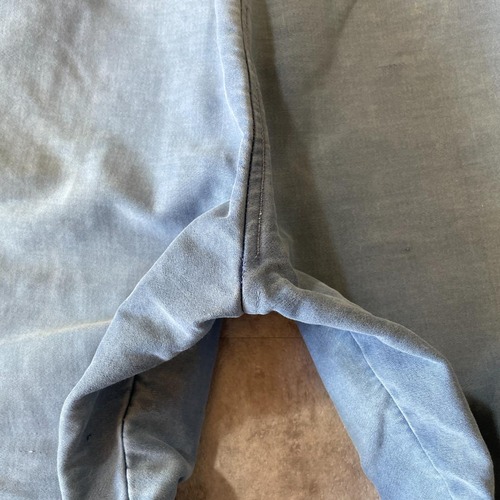 30-40s 針式シンチ フレンチワーク モールスキン ブルー パンツ W39 詳細写真14