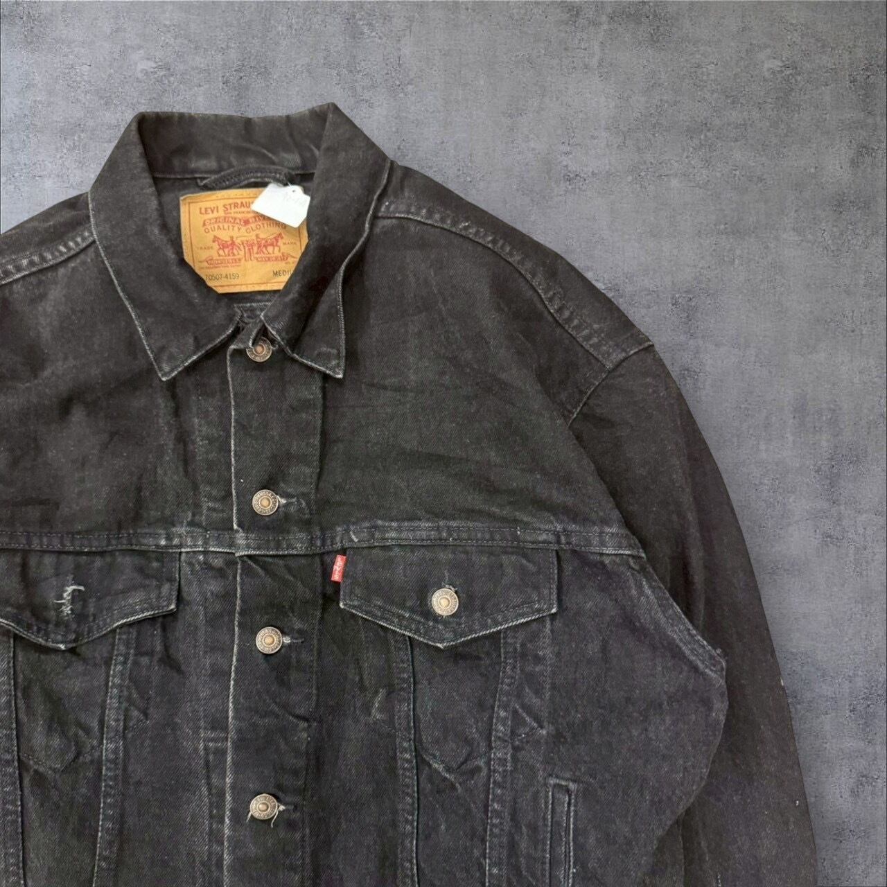Made in USA】90's Levi's 70507-4159 Black Denim Jacket | spike osu